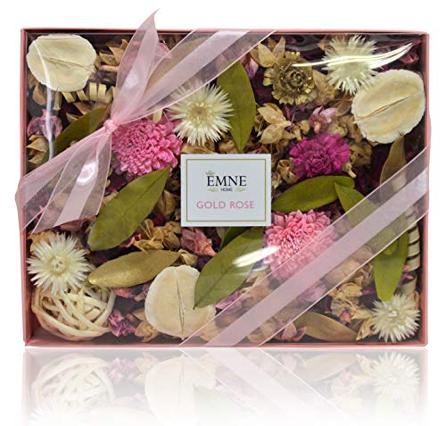 EMNE HOME Gold Rose Potpourri Box |Natural Botanicals Fragranced with Our Rich Rosewater Scent | 12oz Box | Hand Made in The USA