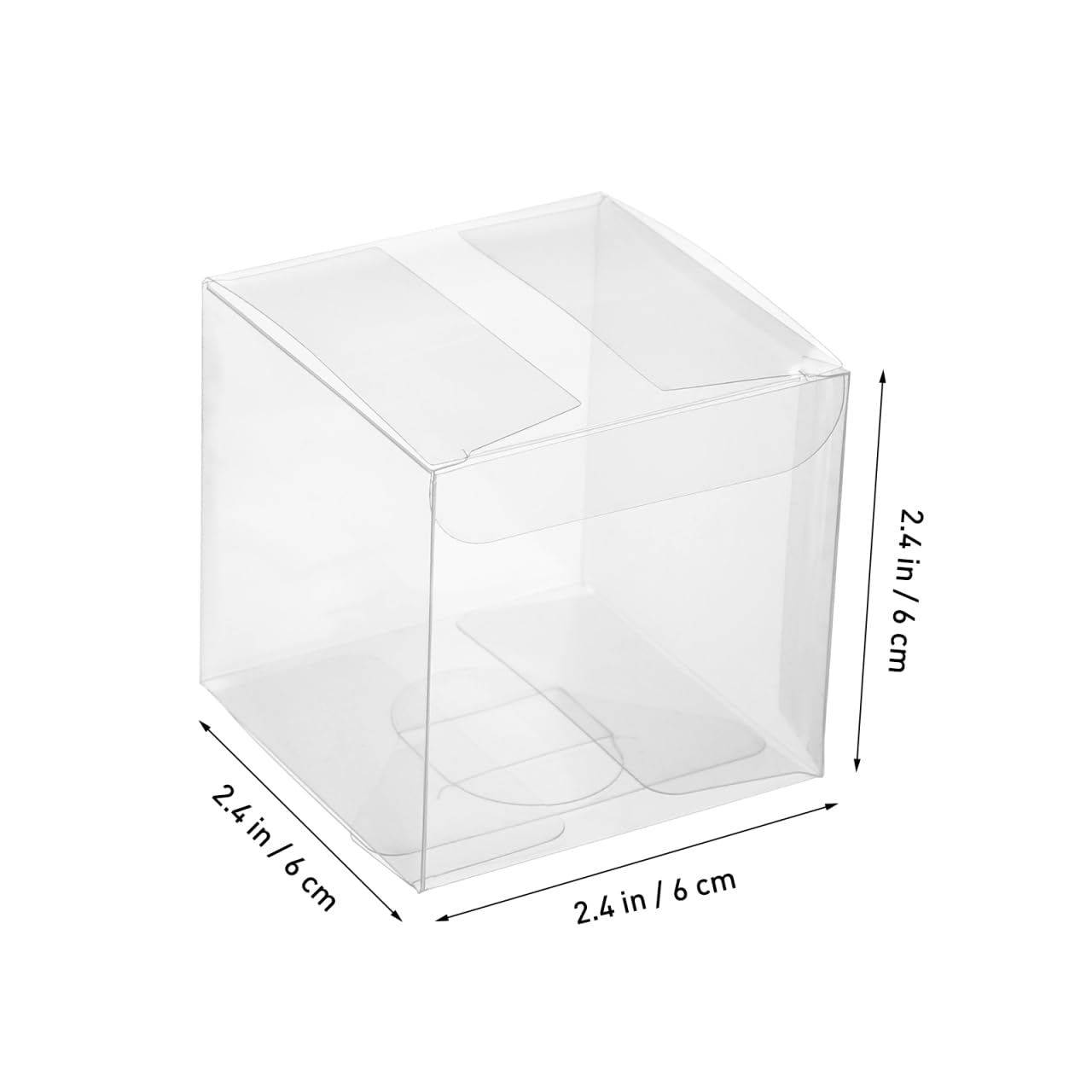 PartyKindom Clear Square Boxes 100Pcs - Transparent Plastic Favor Boxes for Macarons Mini Cupcakes Dessert Packaging and Wedding Party Favour - Image 3