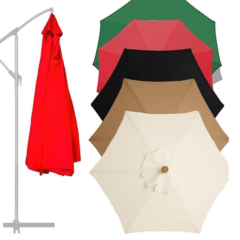 LRZPTDYU This Replacement Canopy Cover for 6 8 Ribs Round Patio Umbrella 9ft Red Outdoor Canopy for Cantilever Umbrella Weather Resistant Fabric