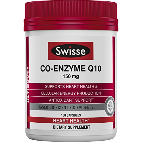 Swisse Ultiboost CoQ10 Co-Enzyme Q10 | Antioxidant for Heart Health, Energy Production| 150 mg, 180 Tablets