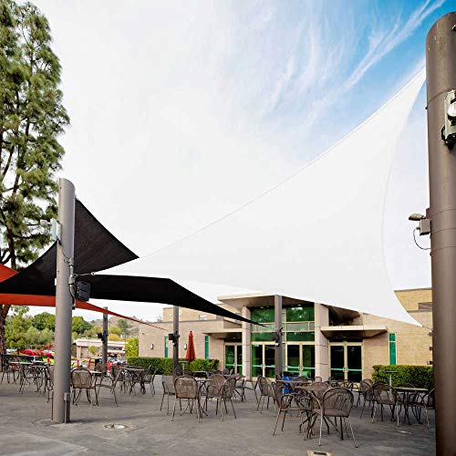 Royal Shade toldo Triangular para Exteriores de 20 pies x 20 pies x 20 pies, Color Blanco, protección UV del 95%, 200 g/m², Resistente, 5 años de garantía, Hacemos tamaño Personalizado