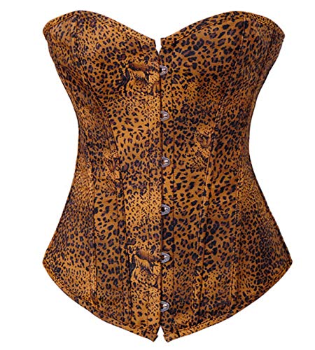 Jutrisujo Léopard Corset Guêpières Lingerie Bustier Top sûrre Taille Femmes 2XL