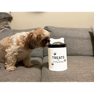 Dog Treat Container - 5 Cup - Dog Treat Jar w/Airtight Lid - Ceramic Air Tight Dog Cookie Storage - Canister for Pet Food - Farmhouse Style Pet Container for Kitchen Counter & Countertops Dog Treat Container – 5 Cup – Dog Treat Jar w/Airtight Lid – Ceramic Air Tight Dog Cookie Storage – Canister for Pet Food – Farmhouse Style Pet Container for Kitchen Counter & Countertops