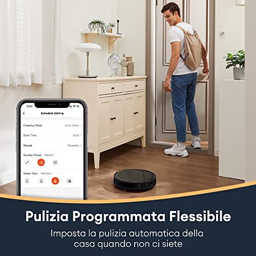 Ultenic D6s Aspirapolvere Robot Lavapavimenti, Spazza, Aspira e Lava 3 IN 1, Robot Aspirapolvere da 3000Pa con Lavaggio Sonico, 150Min Autonomia, Telecomando/APP/Alexa/Siri/IFTTT
