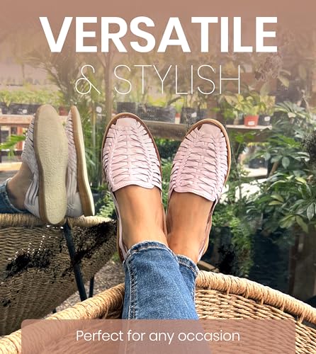 Image of Macarena Collection Womens Shoes Leather Sandal Flat for Women | Huarache Handmade Mexican Sandals | Comfortable & Stylish Womens Sandals 3050