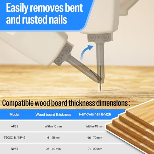 meite T50SC-B Pneumatic Nail Remover, Professional Heavy Duty Denailer Air Gun/Nail Puller, Removes 9-16 Gauge / 6mm Nails for Wooden Pallets, Floorboards, Furniture & Reclaimed Wood