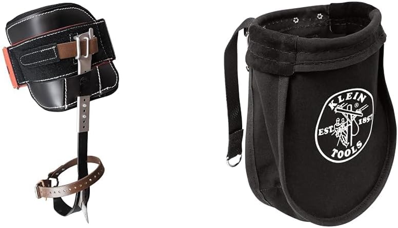 Klein Tools 221486 Hydra-Cool Pole Climber and 51A Utility Pouch Bundle