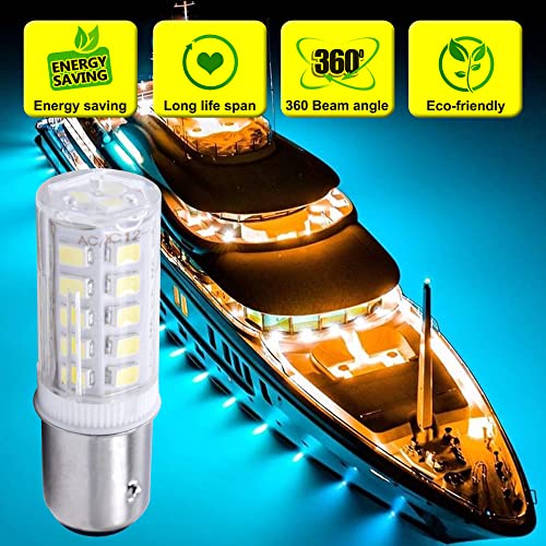 HQRP 4-Pack Lámpara LED BAY15d Compatible Marina miniatura 4