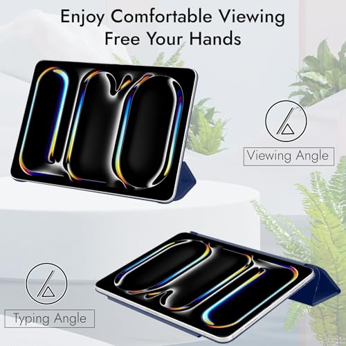 Image of Robustrion Cover for iPad Pro 13 inch M4 [Magentic Attach] Case for iPad Pro 13 inch 2024 M4 [Auto Sleep Wake Support] - Navy