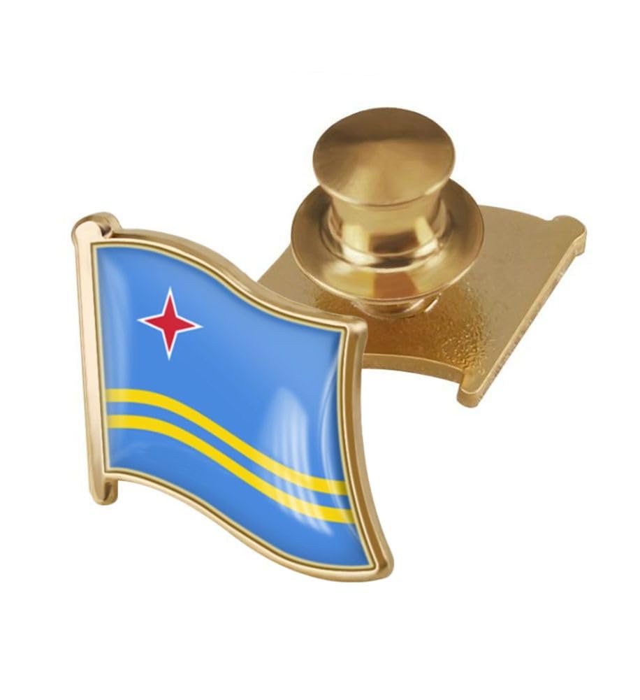 vmcoatdu Country Flag Backs Locking Pin Keepers Locking Clasp Pin Badge International Travel Brooch Metal Alloy Souvenir Pin 0.75x0.7 Inch Small Pin