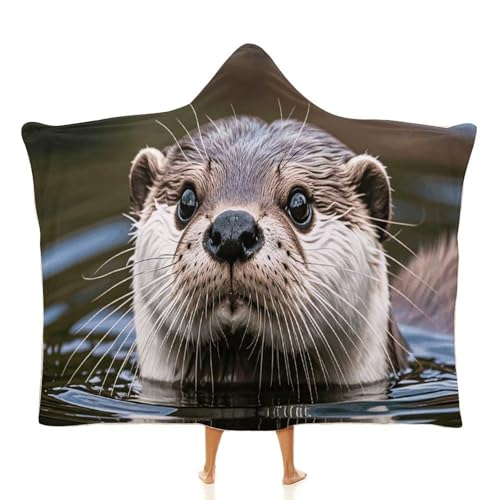 Couverture à capuche loutre contre le froid pour voyageur et bureau frileux