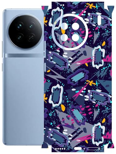 Image of AtOdds - Full Body Back Screen Guard Protector Film - Lamination Wrap Skin Sticker Compatible with VIVO X90 | Scratchproof Matte Finish (Abstract)