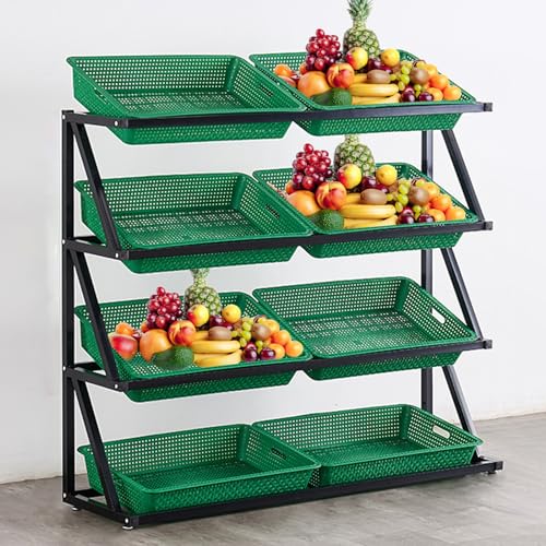 Estante de frutas de gran capacidad para solucionar la falta de espacio en despensas
