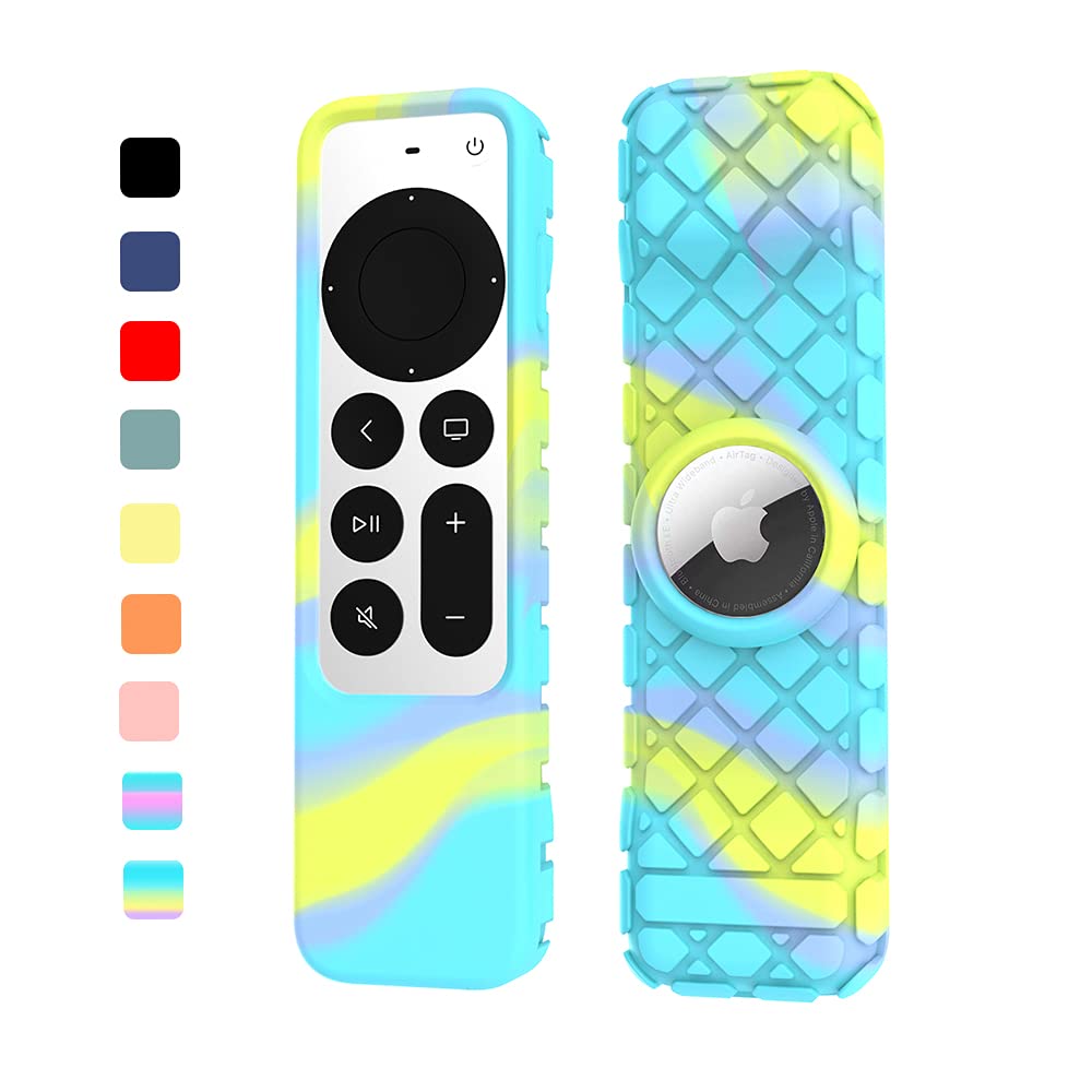 Remote Case for Apple Siri Remote 2021/2022 (2nd/3rd Gen), Anti-Lost Anti-Slip Durable Silicon Shockproof Rubber Cover for Apple 4K HD TV Siri Remote