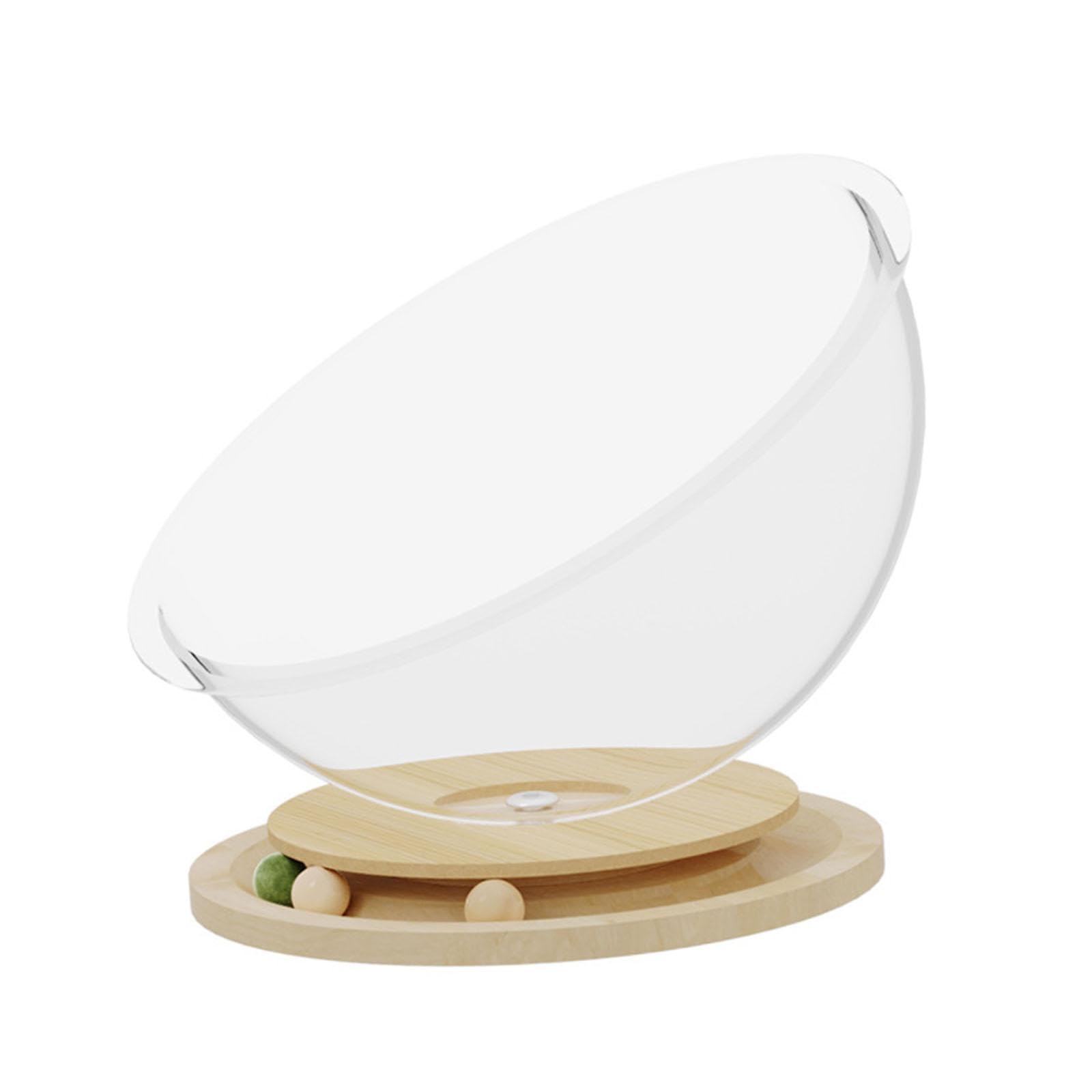 Gralara Space Capsule Cat Transparnt Cat House Set with Track Balls Toy, All Seasons Universal Activity Centre Stable Kitten Nest Pet Accessories for