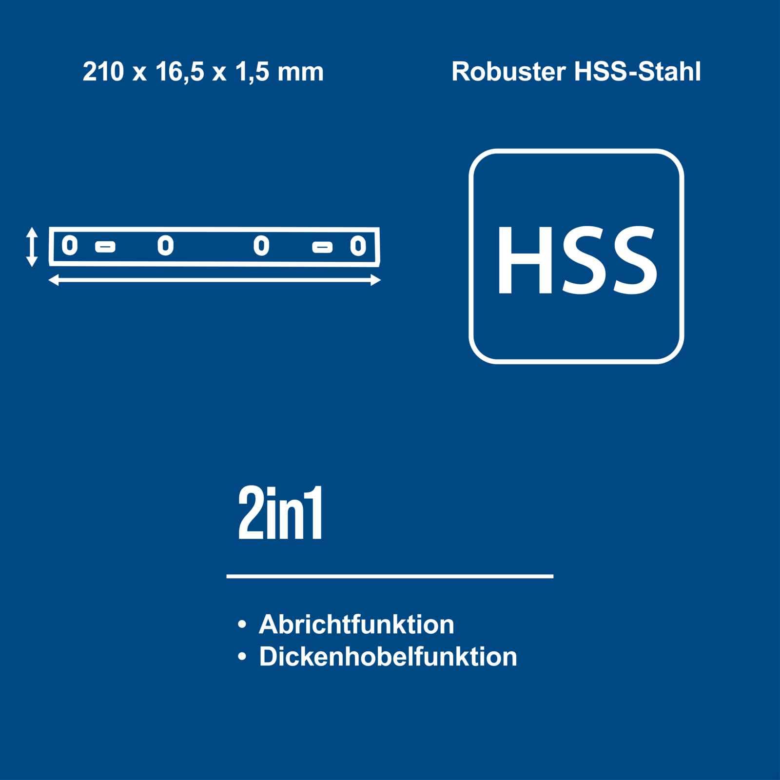 Scheppach nóż do struga HSS 210 x 16,5 x 1,5 mm 2 sztuki,