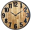 Montoire Modern Rustic Wood Farmhouse Wall Clock, 24 Inch - Giant Oversized Vintage Decorative Clocks for Walls and Large Bold Living Room Decor