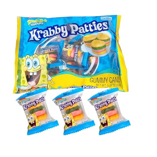Bob SquarePants Krabby Patty Gummy Candy Burgers, 5.08 OZ (144g) (1 Pack)