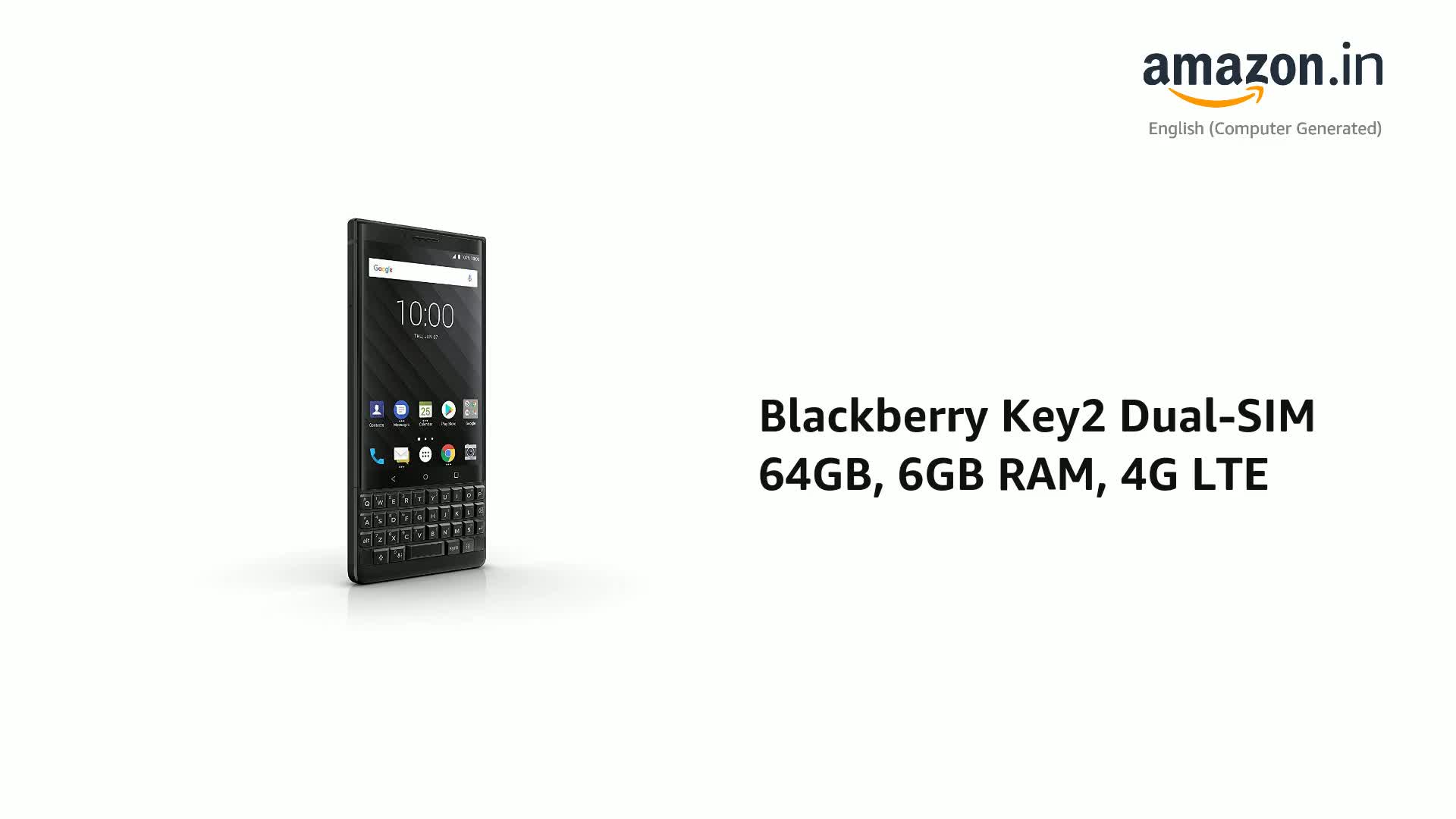 BlackBerry Key2 Dual-SIM 64GB, 6GB RAM, 4G LTE (Black) : Amazon.in  