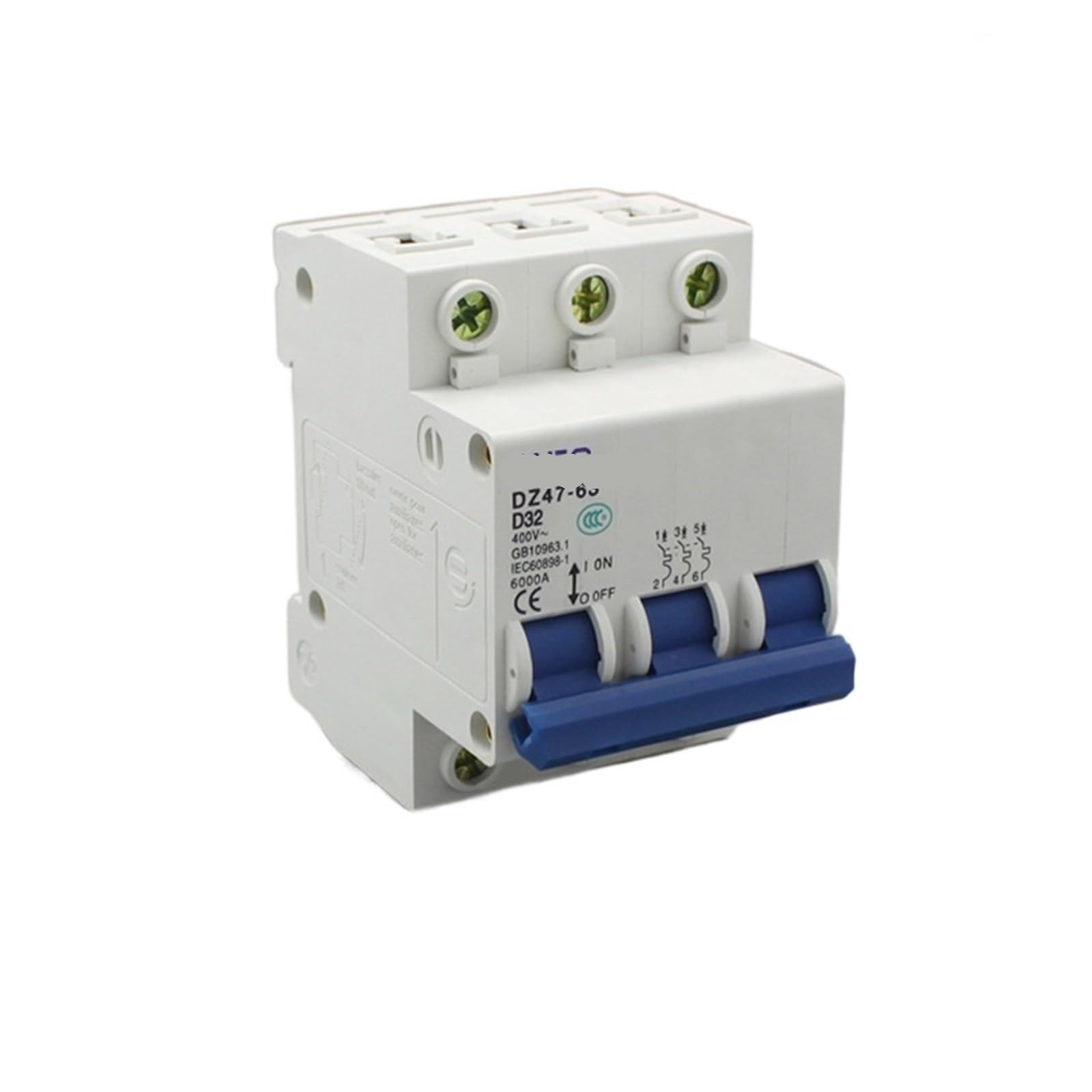 Disjoncteur Dz47 3P 25A pour éviter les surcharges de courant dans une boîte de distribution ouverte