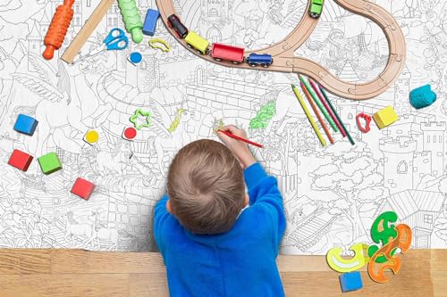 Image of PHONICS PLAYTIME activity mat, SEARCH & FIND EXPEDITION activity mat, FAIRY LAND ADVENTURES activity mat and GIANT UNICORN COLOURING POSTER | Combo of 3 activity mats with pen and 1 colouring poster