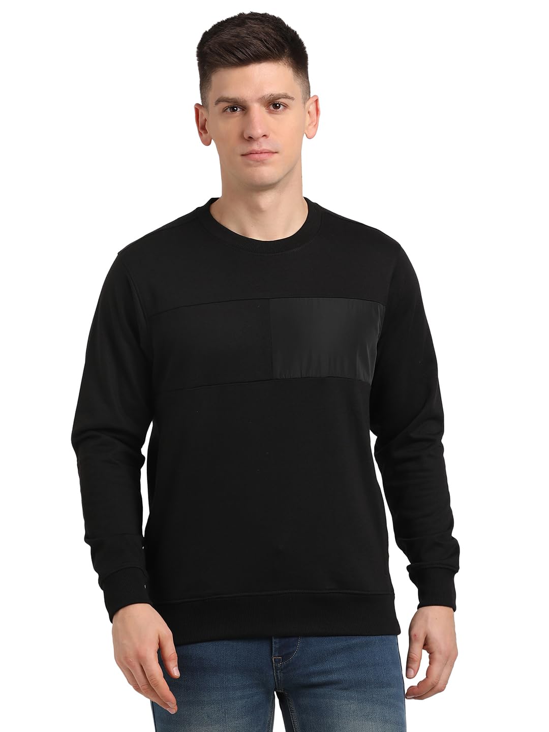 turtle Men Knitted Cut & Sew Regular Fit Black Round Neck Sweatshirt | Stylish Casual Winter Wear for Men | Soft Cotton Blend Sweatshirts-picture-23