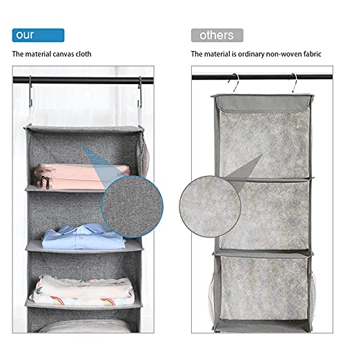 XULAN-6-Shelf-Hanging-Closet-Organizer-Hanging-Storage-with-1-Drawer-and-3-Side-Pockets-Hanging-Closet-Shelves-for-Organization-and-Storage-137-W-x-118-D-x-417-H-Canvas-Gray