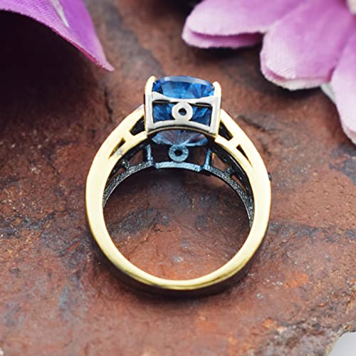 Bague topaze bleue argent véritable saphir bijou quotidien - 5