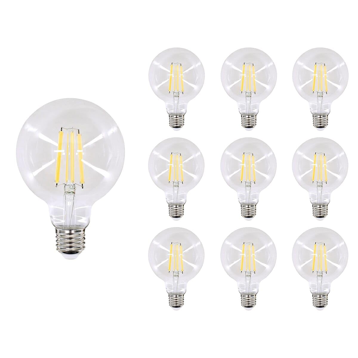 BEMKO Premium E27 LED-Lampe Globe 11W 1500lm 2700K warmweiß 10 Stück