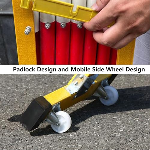 Barrière de sécurité extensible 1,2x2,5m mobile avec roues