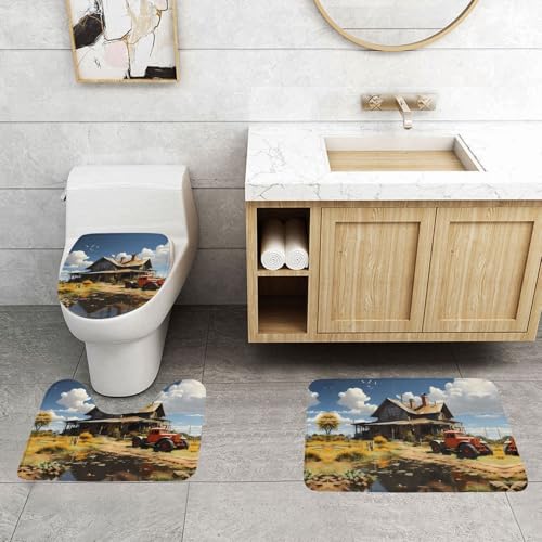 Tapis de salle de bain tracteur Texas pour réveiller la déco des toilettes et de la coiffeuse