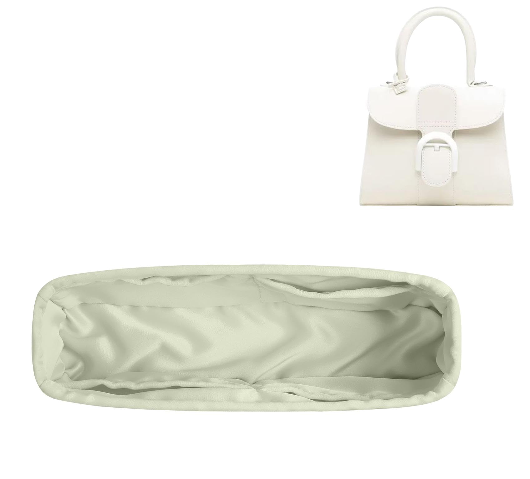 DGAZ Inserto Organizador para Delvaux-Brillant MM, Satén, Gris Neve | Inserto de Satén de Lujo, Ajuste Perfecto, Protección Suave, Ligero