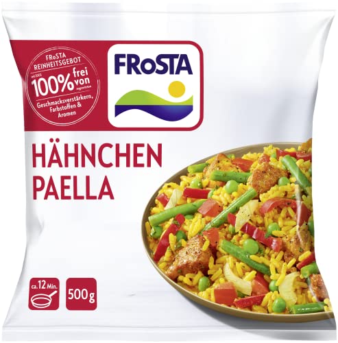 FRoSTA Hähnchen Paella, Reis mit Hähnchenbrustfilet für Pfanne & Mikrowelle, 500g (Tiefgefroren)