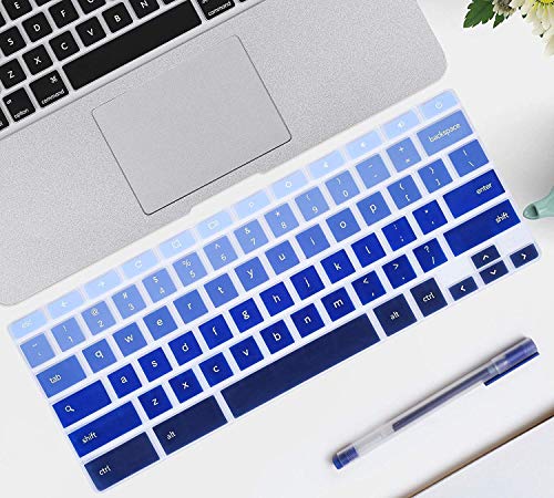 Ikammo Keyboard Cover Skin Compatible With 11.6" Samsung Chromebook 3 Xe500C13,Samsung Chromebook 4 Xe350Xba 15.6",Samsung Chromebook 2 Xe500C12,12.2" Samsung Chromebook Plus V2 2-In-1 (Ombre Blue6S) #TOP24