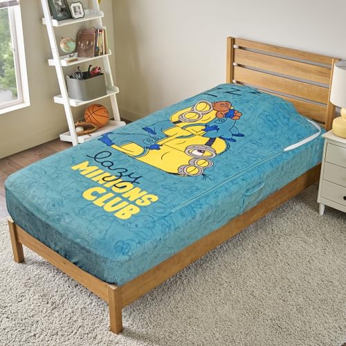 Bleacher Creatures ZippySack Parure de lit en polaire super douce avec poche latérale et fermeture éclair durable – Facile à faire pour enfants (Minions)