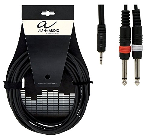 Gewa Cavo A Y Basic Line 3 M, Nero, 1X Jack Stereo 3,5 Mm - 2X Jack Mono 6,3 Mm, 190125