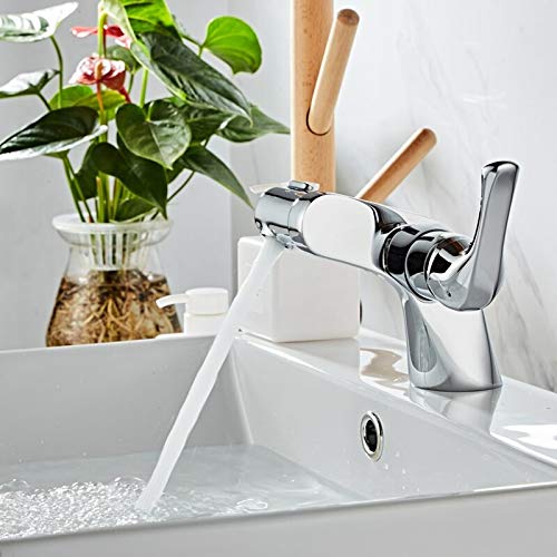 Grifo de lavabo cascada para fregadero de baño moderno cromado