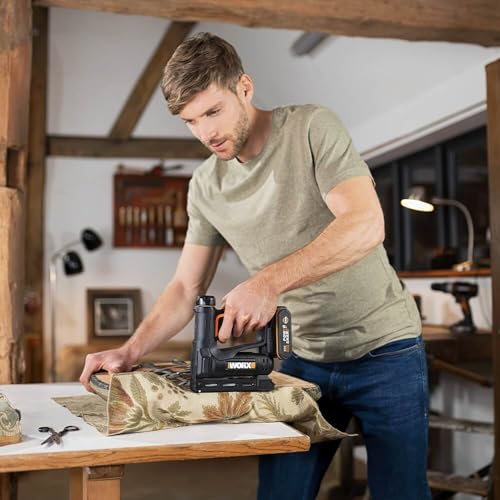 WORX 20V Cordless Crown Stapler WX843, Powershare, 2-in-1, 2000 Shots Per Charge, 500pcs Type 53 Crown Staples, 15mm 18 Gauge Brad Nails,1 2Ah Battery, 1 2A Charger Included 8 WORX 20V Cordless Crown Stapler WX843, Powershare, 2-in-1, 2000 Shots Per Charge, 500pcs Type 53 Crown Staples, 15mm 18 Gauge Brad Nails,1 2Ah Battery, 1 2A Charger Included - Image 8
