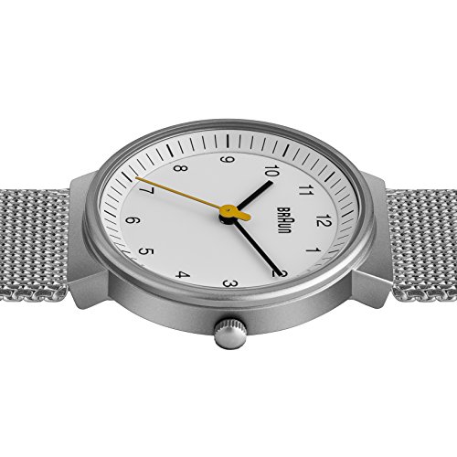 Braun Women's Bn0031Whslmhl Classic Silver-Tone Watch With Mesh Stainless Steel Bracelet, White Dial #TOP3