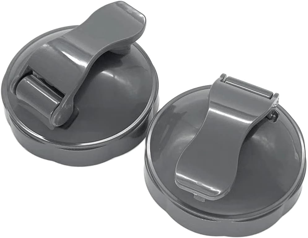 Flip Top to-Go Lid Compatible with NutriBullet 600w/ 900w Accessories & Replacement Part (2 Pack, Grey) image 5