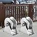 Stainless Steel V Groove Roller Gate Track Roller Heavy Duty Sliding Gate Wheels Double Bearing Garage Door Pulley Solid Bracket Plate Casters for Rolling Gate Industrial Machines 2pcs 3in