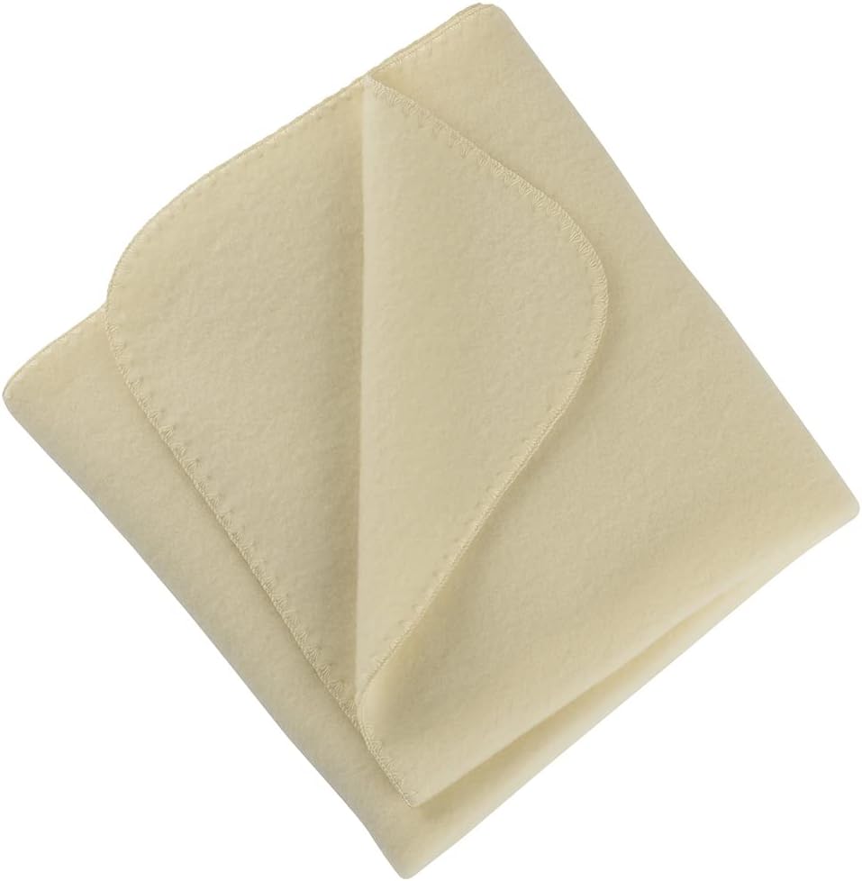 Ecoable Kids Thermal Throw: Organic Merino Wool Baby Receiving Blanket, 31x40 inches (Blue Melange)