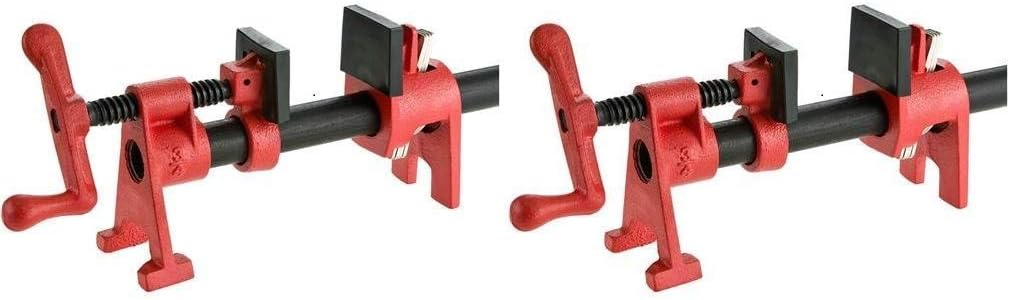 Bessey BPC-H34 3/4-Inch H Style Pipe Clamp, red, 2 Pack