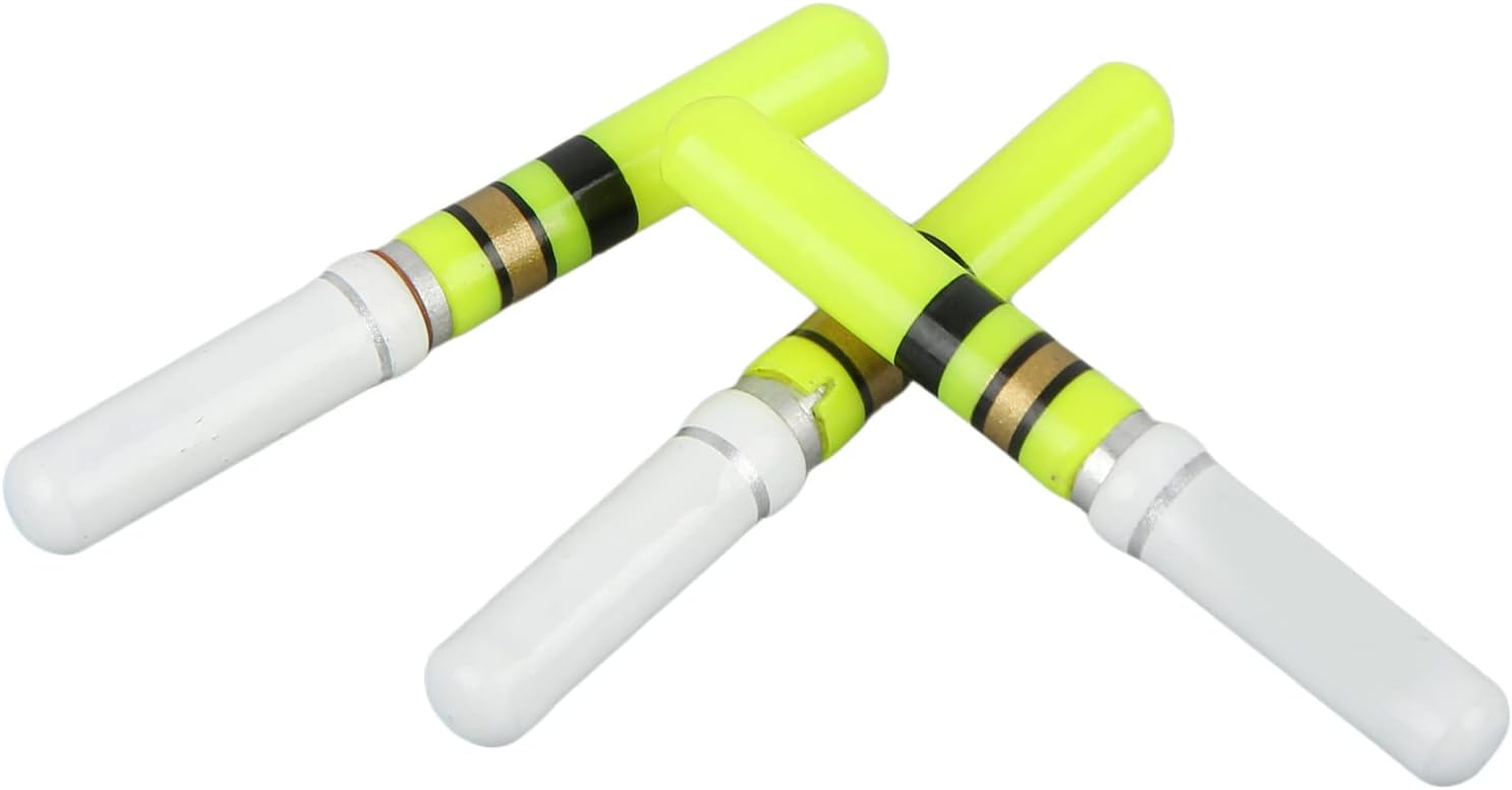Night Fishing Float, Led Fishing Floats 3Pcs Cylindrical Night Fishing LED Float Luminous Glowing Float Tail Luminous Fishing Floats LED Light Stick Tools (Green)