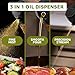 FineDine 16oz Olive Oil Sprayer for Cooking, 2 in 1 Olive Oil Dispenser Bottle for Kitchen, Air Fryer, Salad, BBQ & Baking – Dual Spray Mist & Stream, with Measurement Marks, Black