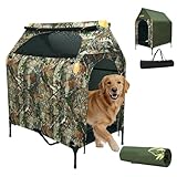 Large Dog House Outdoor - Weatherproof 2-in-1 Elevated Dog Bed with Canopy, Perfect for Large Breeds, Extra Large Dog House for Outside, Dog Houses for Large Dogs (Size M)