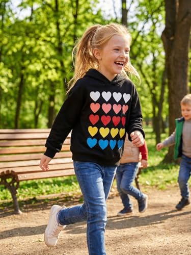 Image of WELAKEN Sweatshirts for Girls Toddler & Kids II Little Girl's Pullover Tops Sweaters & Hoodies,Heart