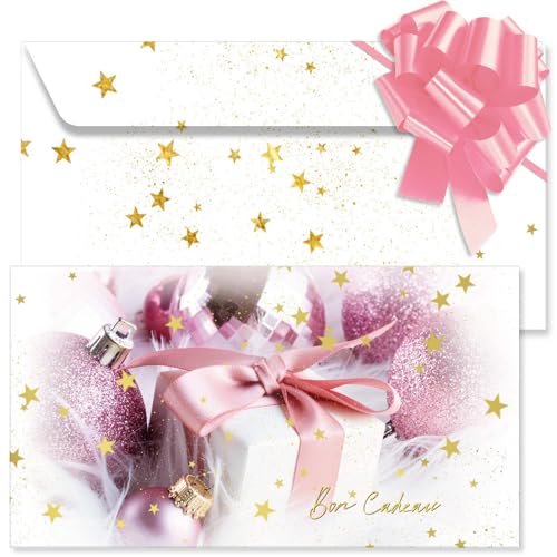 Bons cadeaux à remplir POS BON de Noël avec enveloppe et ruban satin