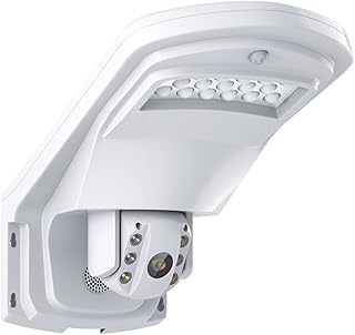 GUSAJ Floodlight Camera 5MP WIFI Floodlight IP Camera Wireless 3G 4G SIM Card Home Security 5X Optical Zoom PTZ HD CCTV Outdoor Surveillance Cam (Focus : 2.7-13.5mm, Sensor Size : WIFI 5MP NO SD)