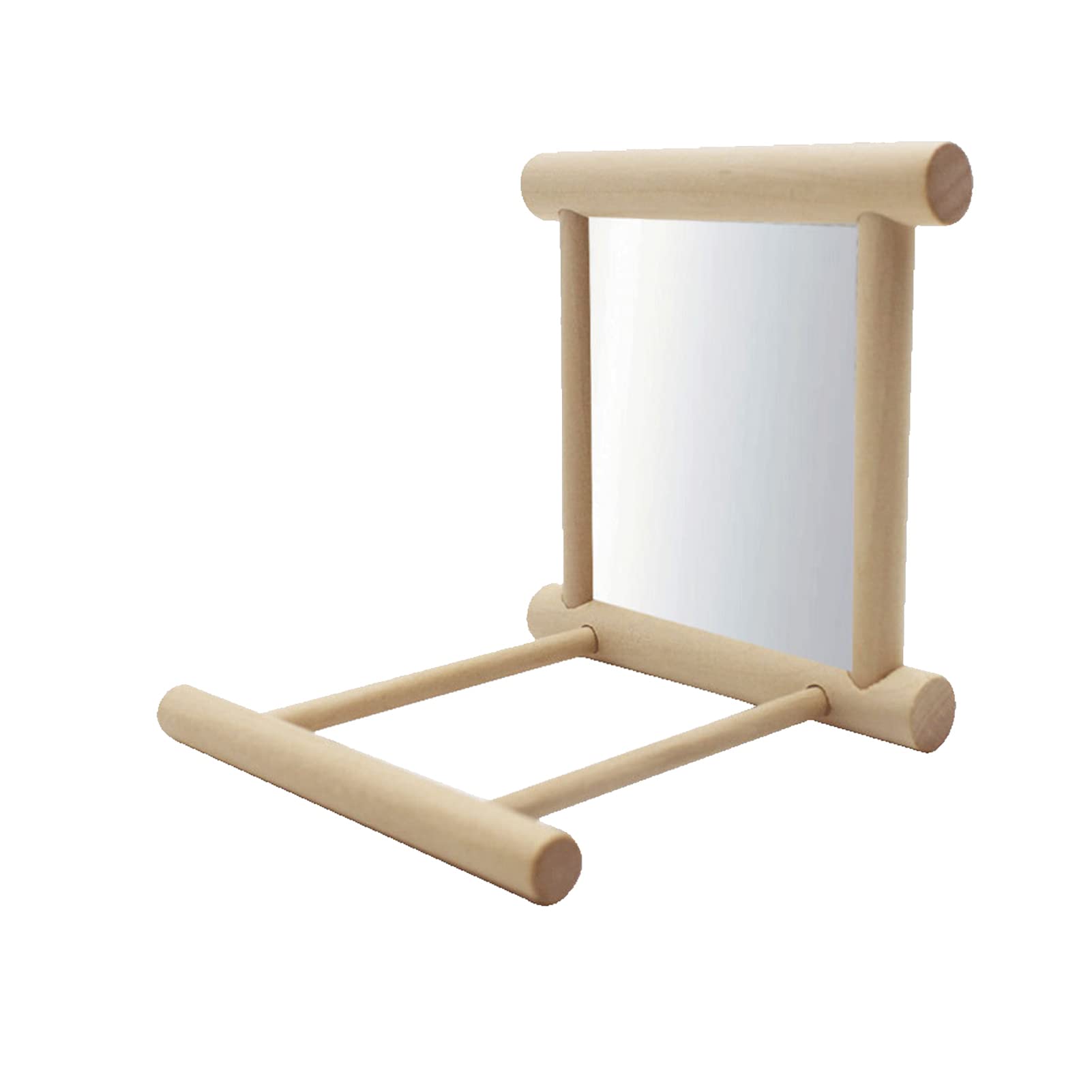 Espejo de Madera de pájaro | Columpio de Jaula de Madera,Soporte de Espejo para Mascotas, Juguetes para periquitos, Juguete Interactivo para Loros para Loros, guacamayos, Grises africanos, Firulab